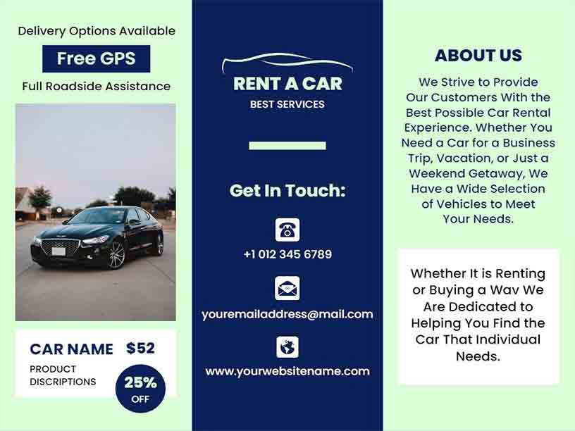 Best Rent Services Car Brochure Template
