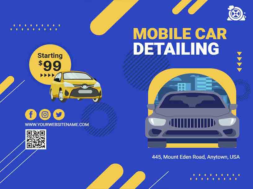 Mobile Detailing Car Brochure Template