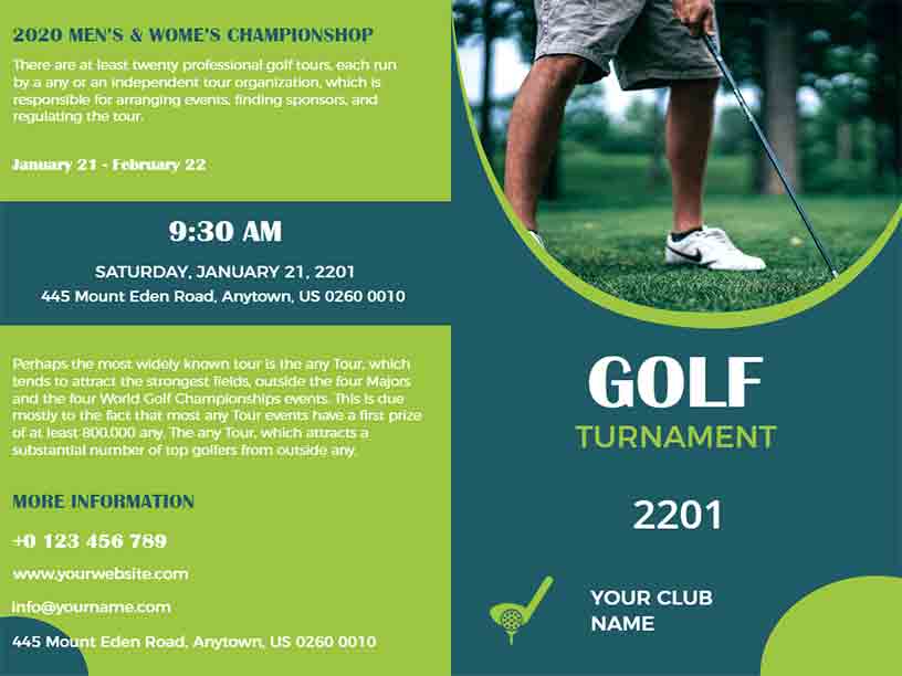 Championship Tournament Golf Brochure Template