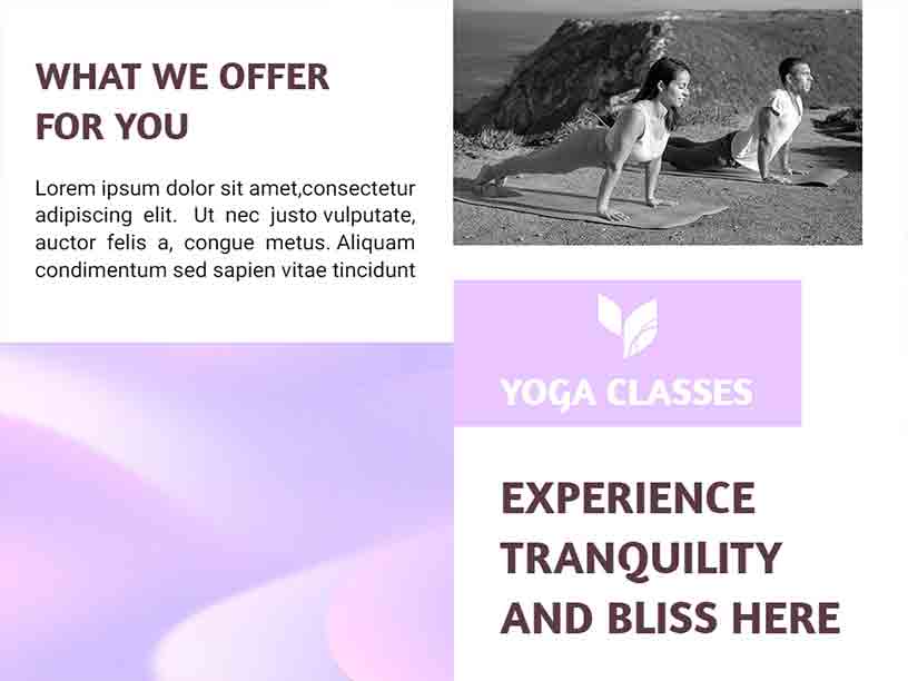 Exercise Classes Yoga Brochure Template