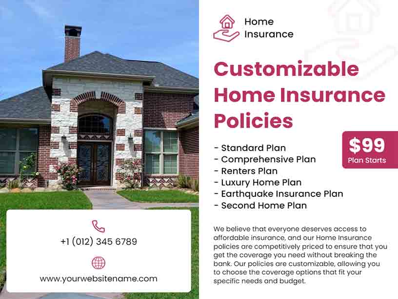 Customizable Home Insurance Brochure Template