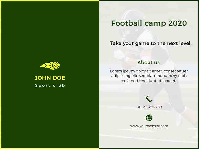 John Doe Club Sports Brochure Template