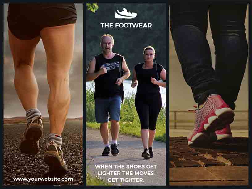 Realistic The Footwear Fitness Brochure Template