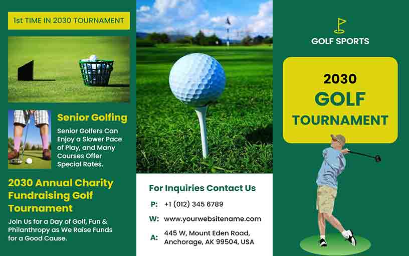 Senior Golfing Tournament Golf Brochure Template