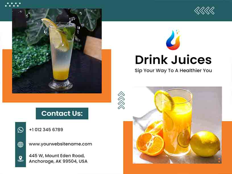 Minimalist Drink Juices Food Brochure Template
