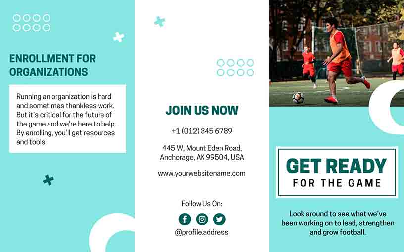 Game Organizations Sports Brochure Template