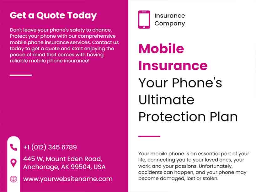 Mobile Phone Insurance Brochure Template