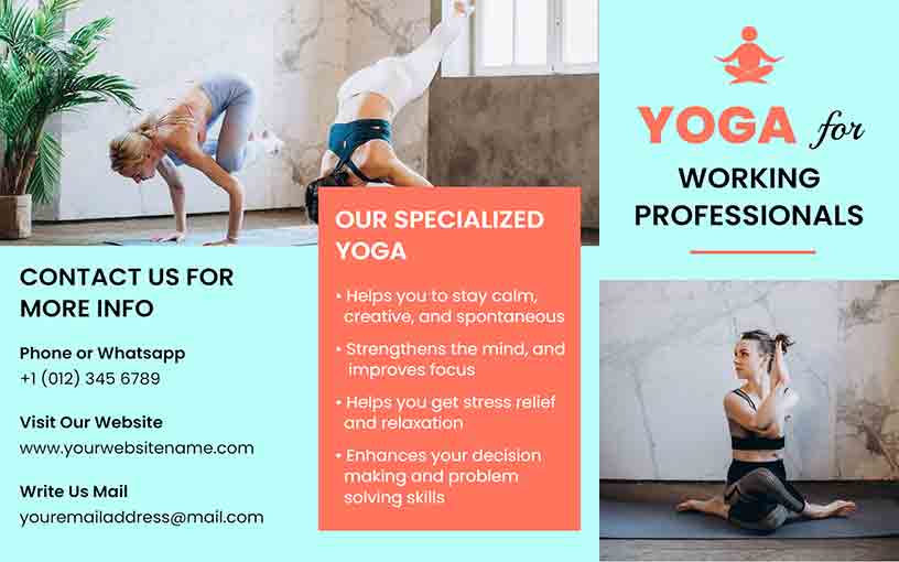 Working Professionals Yoga Brochure Template