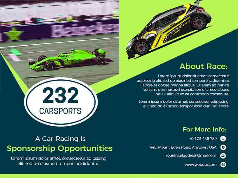 Car Racing Sports Brochure Template