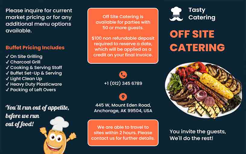Off-Site Tasty Catering Brochure Template