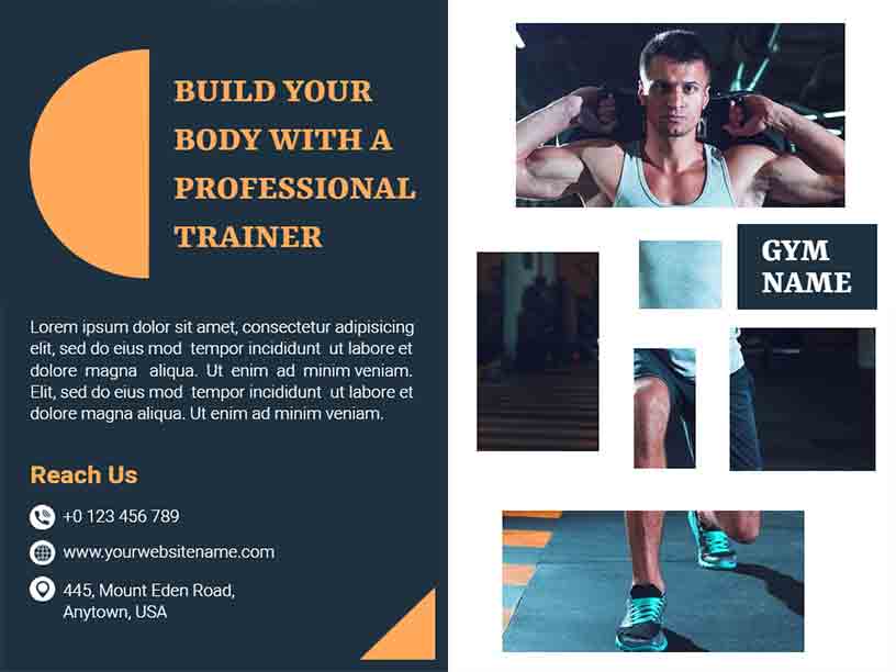 Professional Trainer Gym Fitness Brochure Template