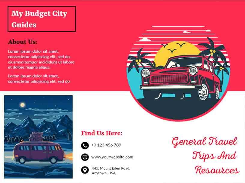 General Travel Trips Holiday Brochure Template