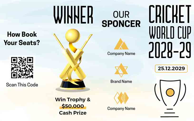 Cricket World Cup Sports Brochure Template