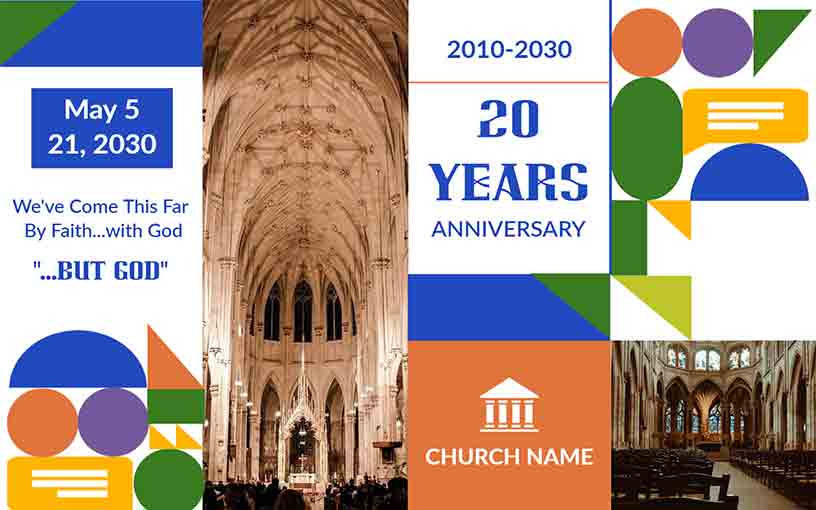 20th Anniversary Celebration Church Brochure Template