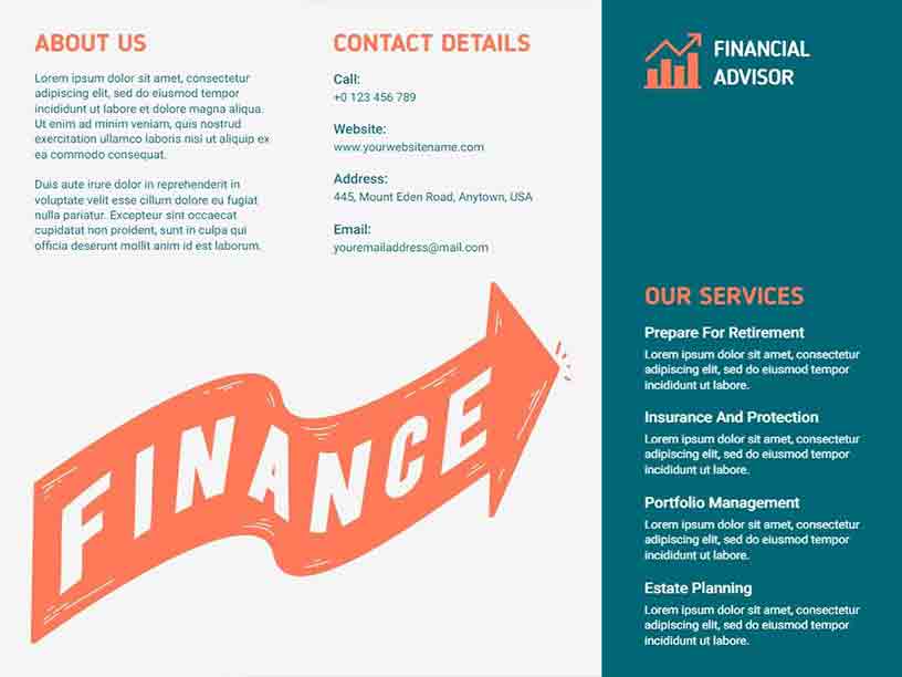 Financial Advisor Services Accounting Brochure Template