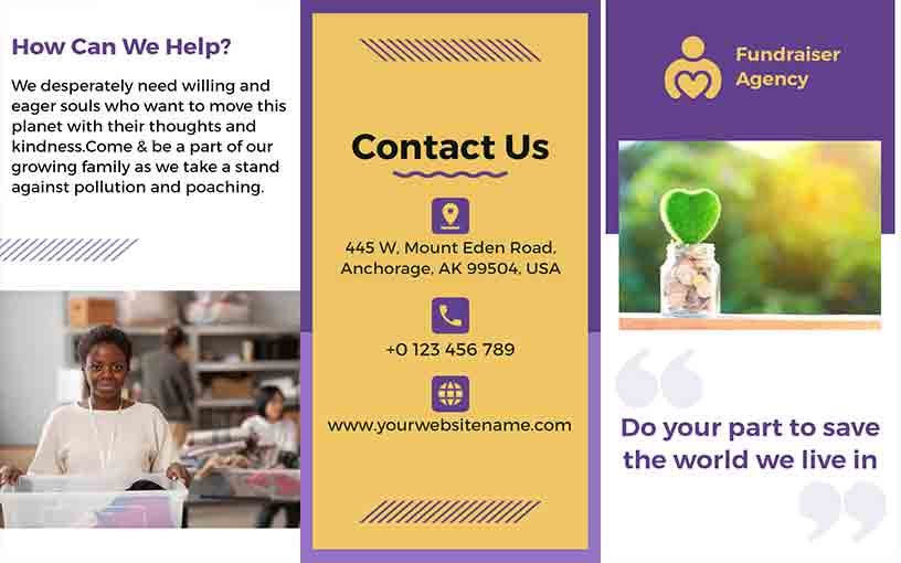 Fundraiser Agency Fundraising Brochure Template