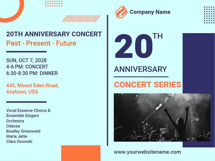 Abstract 20th Anniversary Concert Music Brochure Template