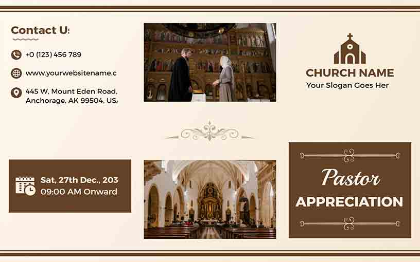 Pastor Appreciation Church Brochure Template