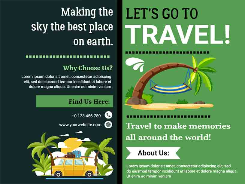 Bi-fold Best Place Travel Brochure Template