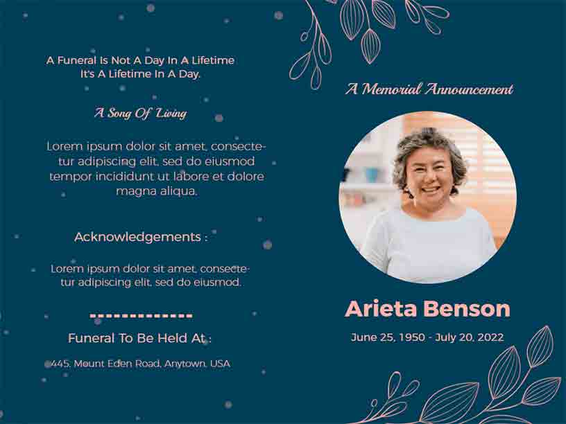 Funeral Brochure Templates Free Customize Download