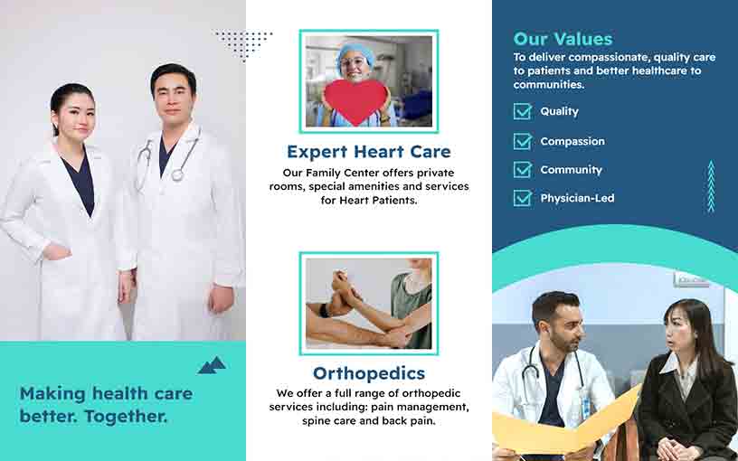 Orthopedics and Heart Care Expert Medical Brochure Template