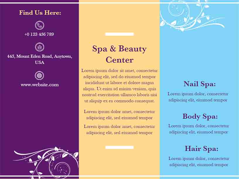 Spa Brochure Templates Free Customize Download