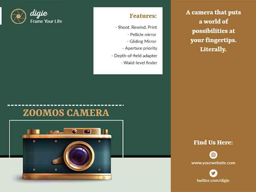 Zoomos Camera Product Brochure Template