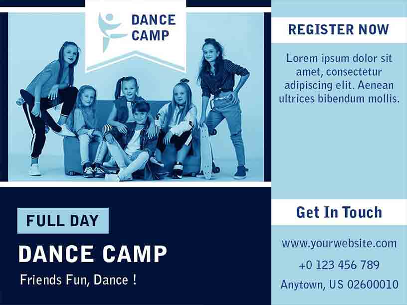 Realistic Full-Day Dance Camp Dance Brochure Template