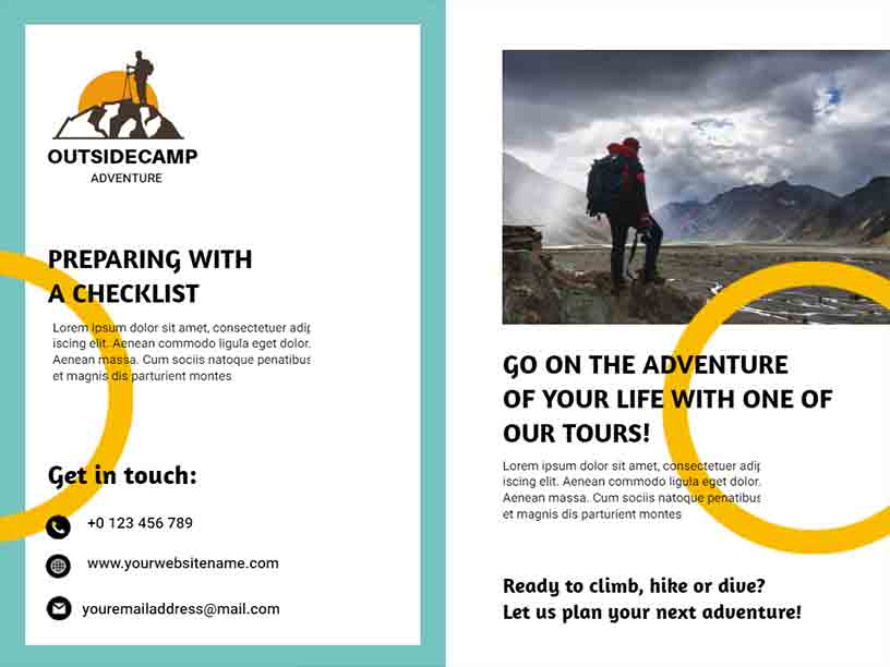 Outside Camp Adventure travel Brochure Template