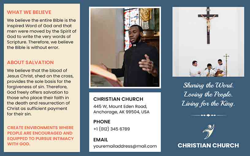 Trifold Christian Church Brochure Template