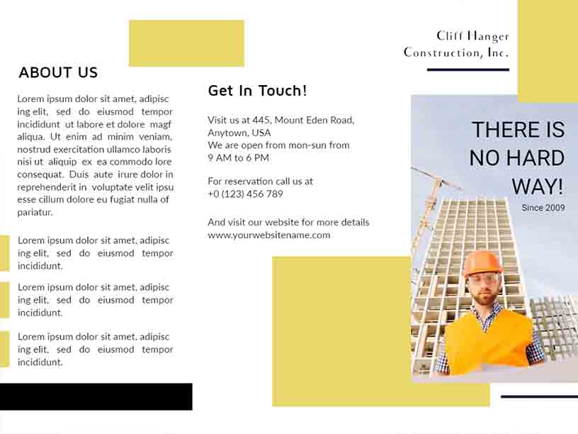 Cliff Hanger Construction Brochure Template
