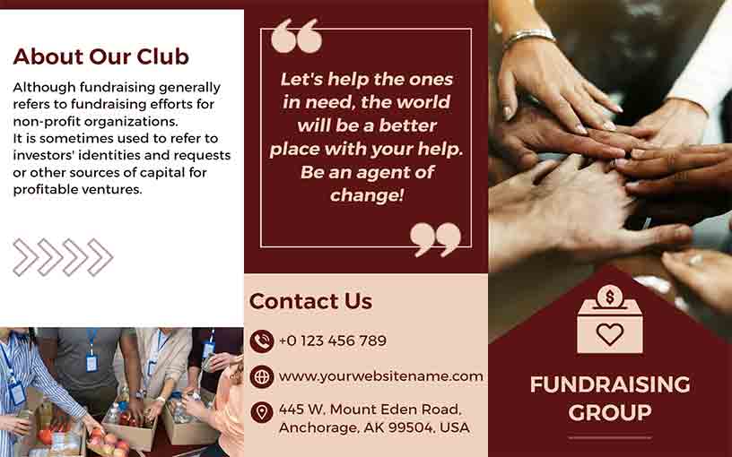 Fundraising Group Club Fundraising Brochure Template