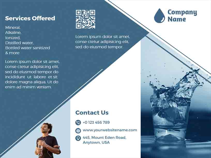 Water Company Services Water Brochure Template
