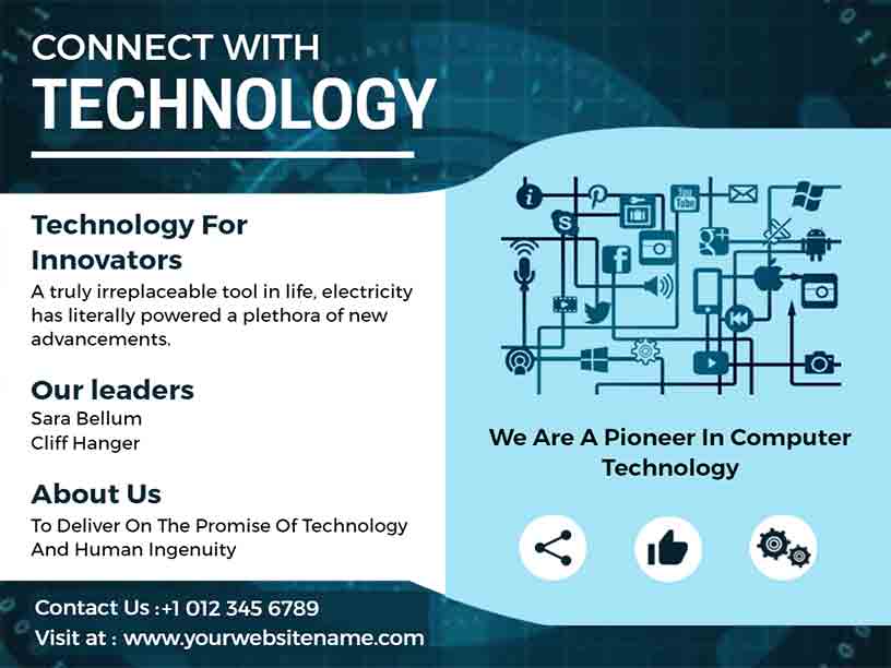 Computer Technology Bi-fold Brochure Template
