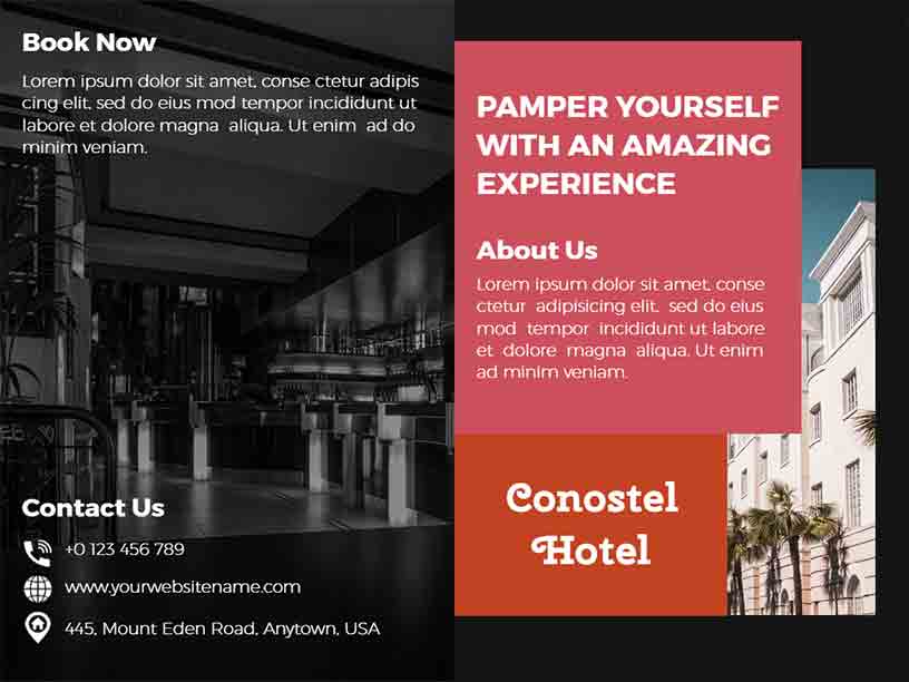 Booking Of Conostel Hotel Brochure Template
