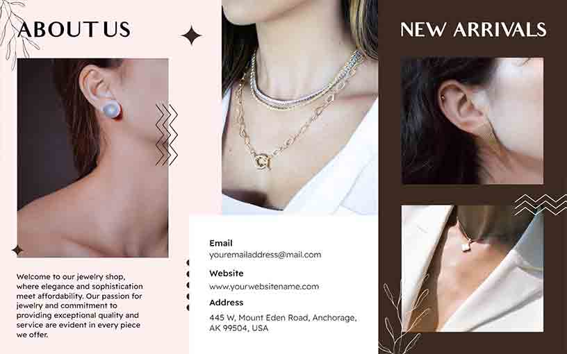 Affordable New Arrivals Jewelry Brochure Template