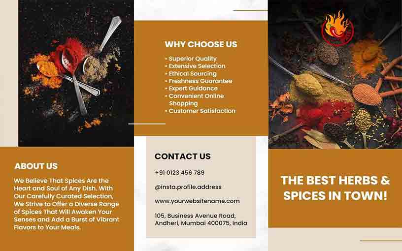 Best Herbs & Spices Grocery Brochure Template