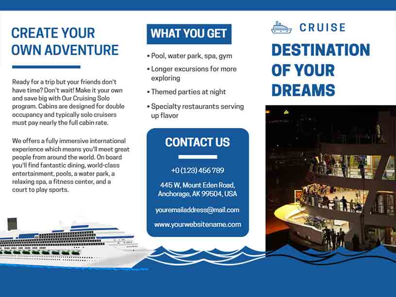 Dreams Cruise Travel Brochure Template