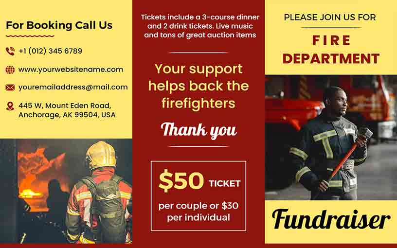 Fire Department Fundraising Brochure Template