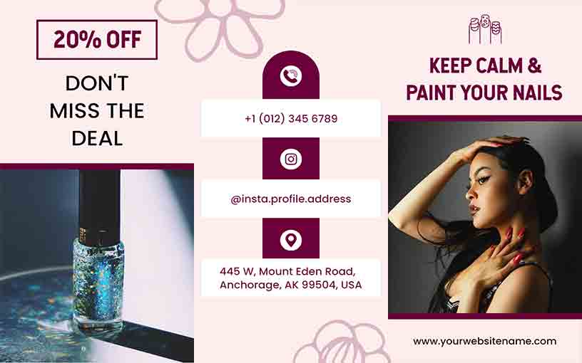 Nail Paint Discount Nail Salon Brochure Template