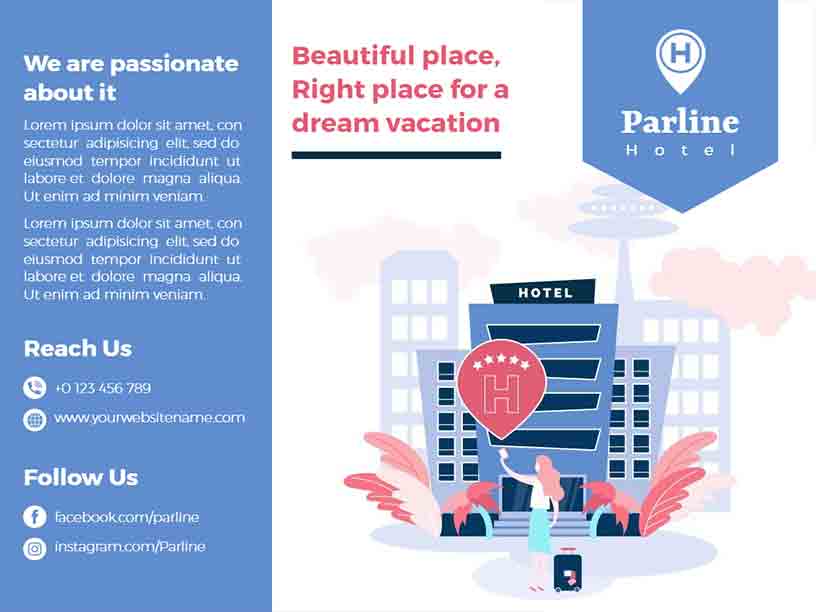Parline Dream Vacation Hotel Brochure Template