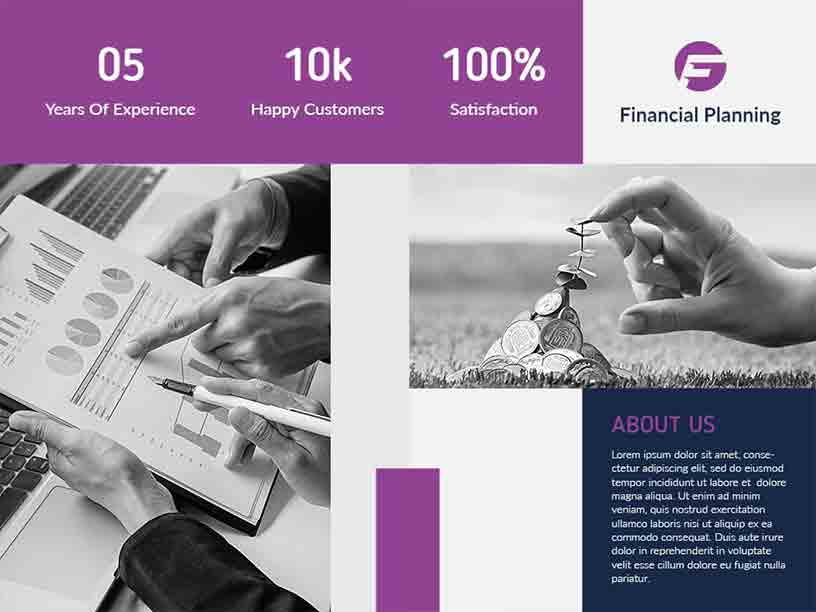 Monochrome Financial Planning Accounting Brochure Template