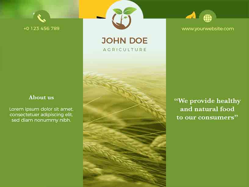 Trifold Healthy and Natural Food Agriculture Brochure Template