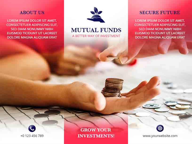 Red and White Tri-fold Mutual Funds Accounting Brochure Template