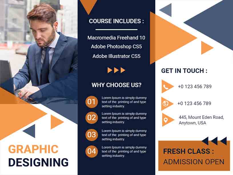 Classes Graphic Design Brochure Template