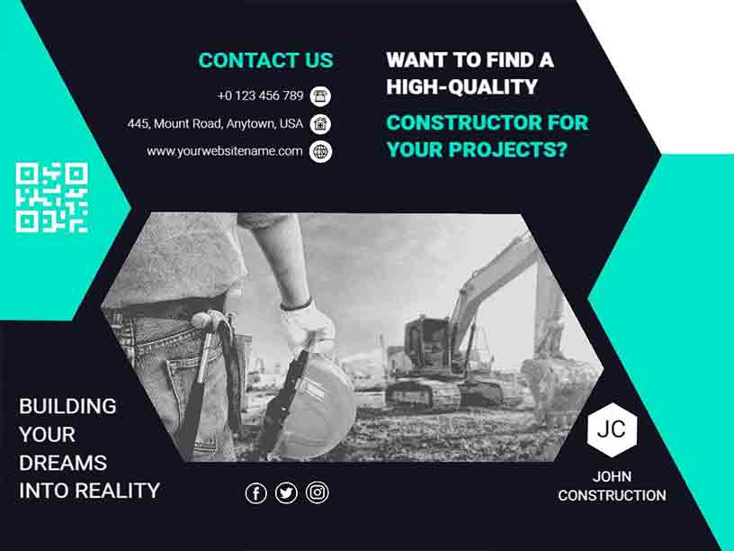 Geometric High Quality Construction Brochure Template