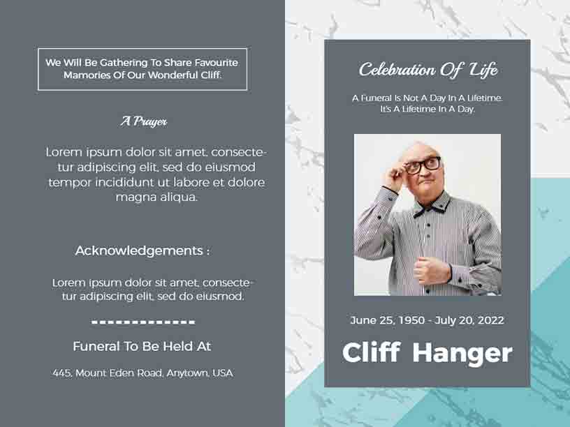 A Prayers Of Cliff Hanger Funeral Brochure Template