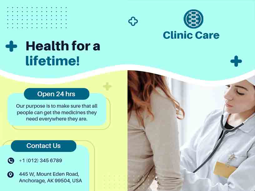 Abstract Clinic Care Medical Brochure Template
