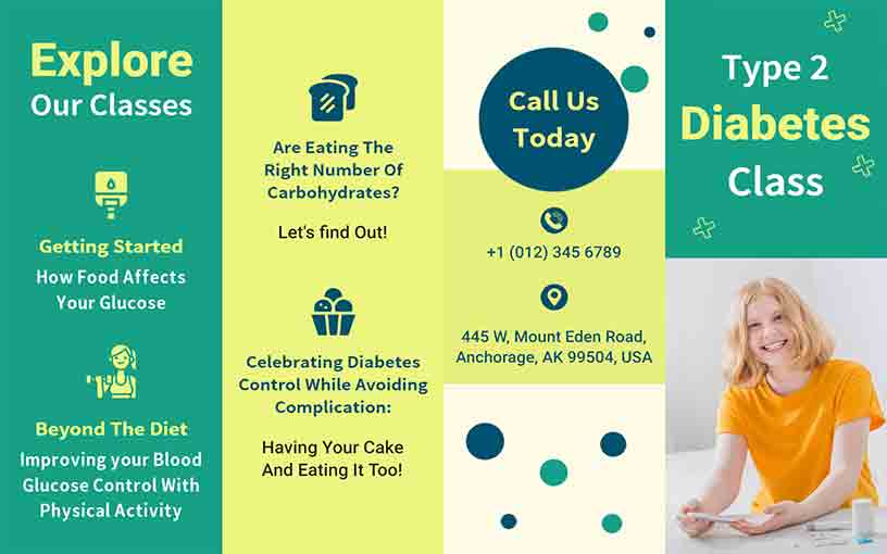Diabetes Class Medical Brochure Template