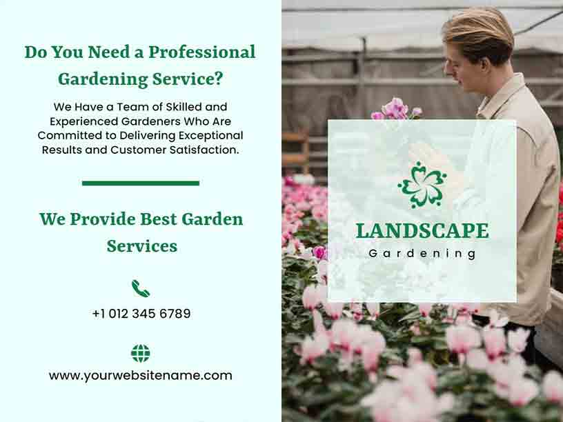 Professional Best Gardening Services Landscaping Brochure Template